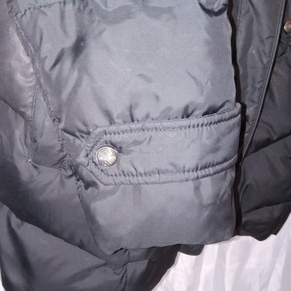 Cole Haan Black Women's Down Coat Jacket with Knit Collar size Large - Picture 4 of 12